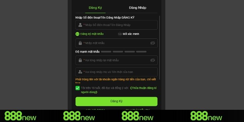 Tổng quan cách thức đăng ký 888NEW siêu chuẩn